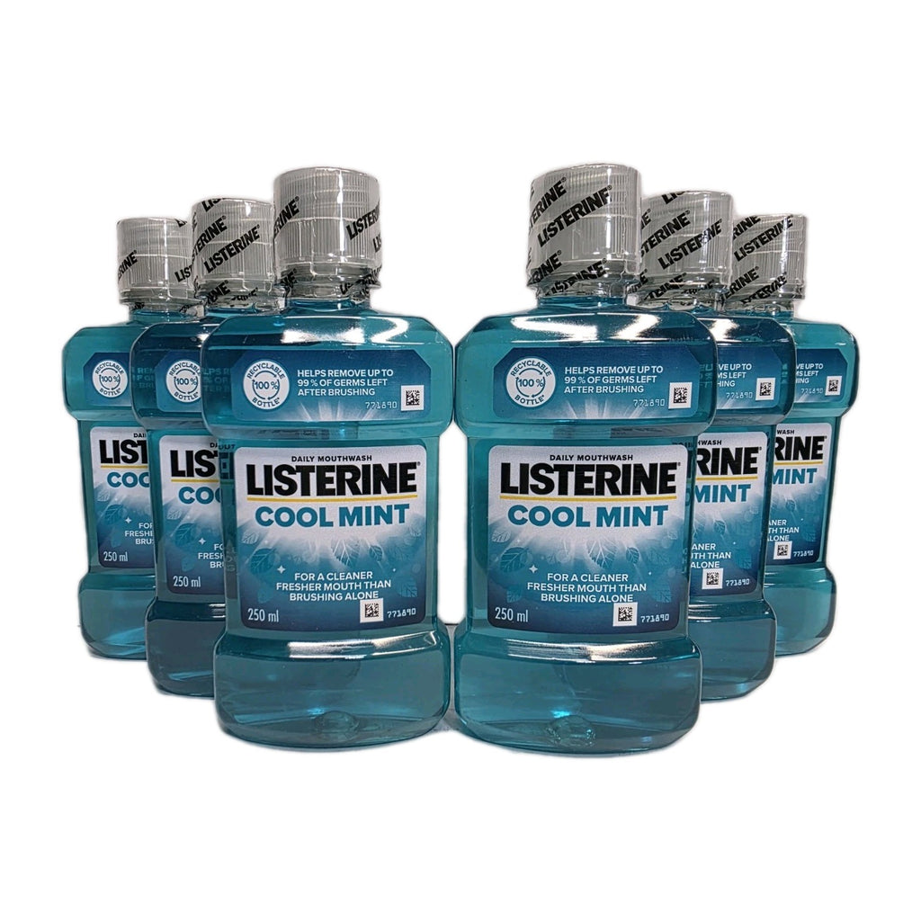Pack of 6 Mint Mouthwash Bottles - 250ml | Fresh Breath Oral Care