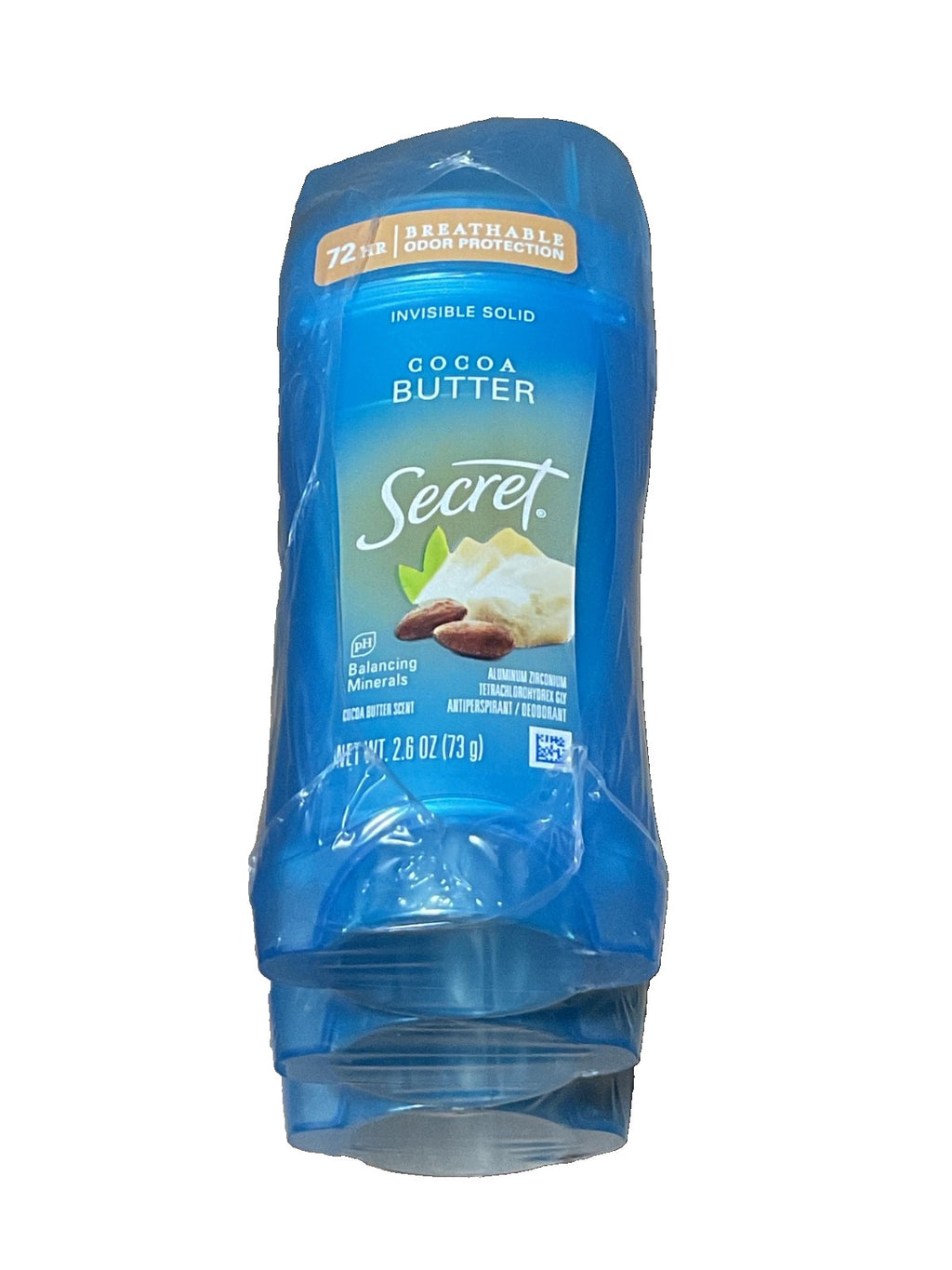 3 Pack Invisible Solid Antiperspirant Deodorant with Cocoa Butter - 2.6 oz