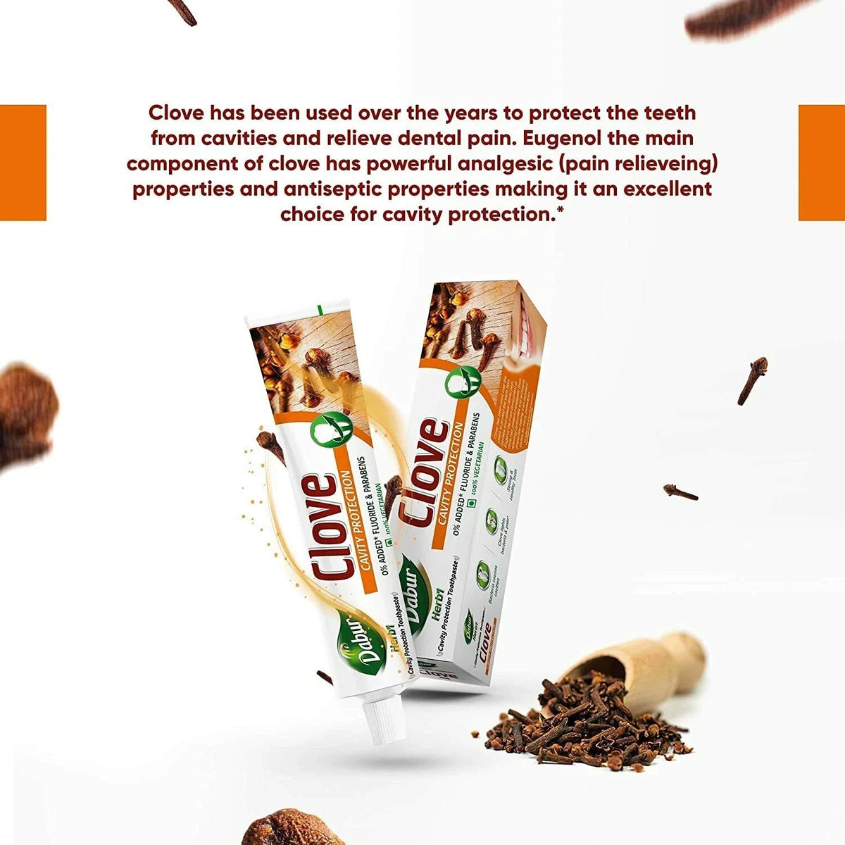 Herbal Clove Toothpaste for Cavity Protection and Fresh Breath - 100G Tube