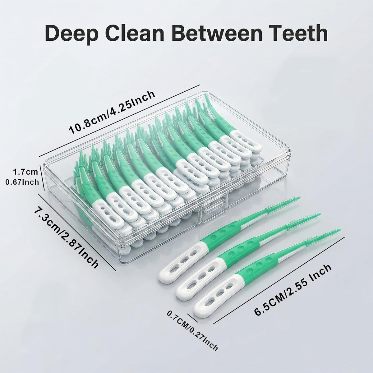 Disposable Dental Picks for Teeth Cleaning - 96 Pack Flossers with Curved Brush Head