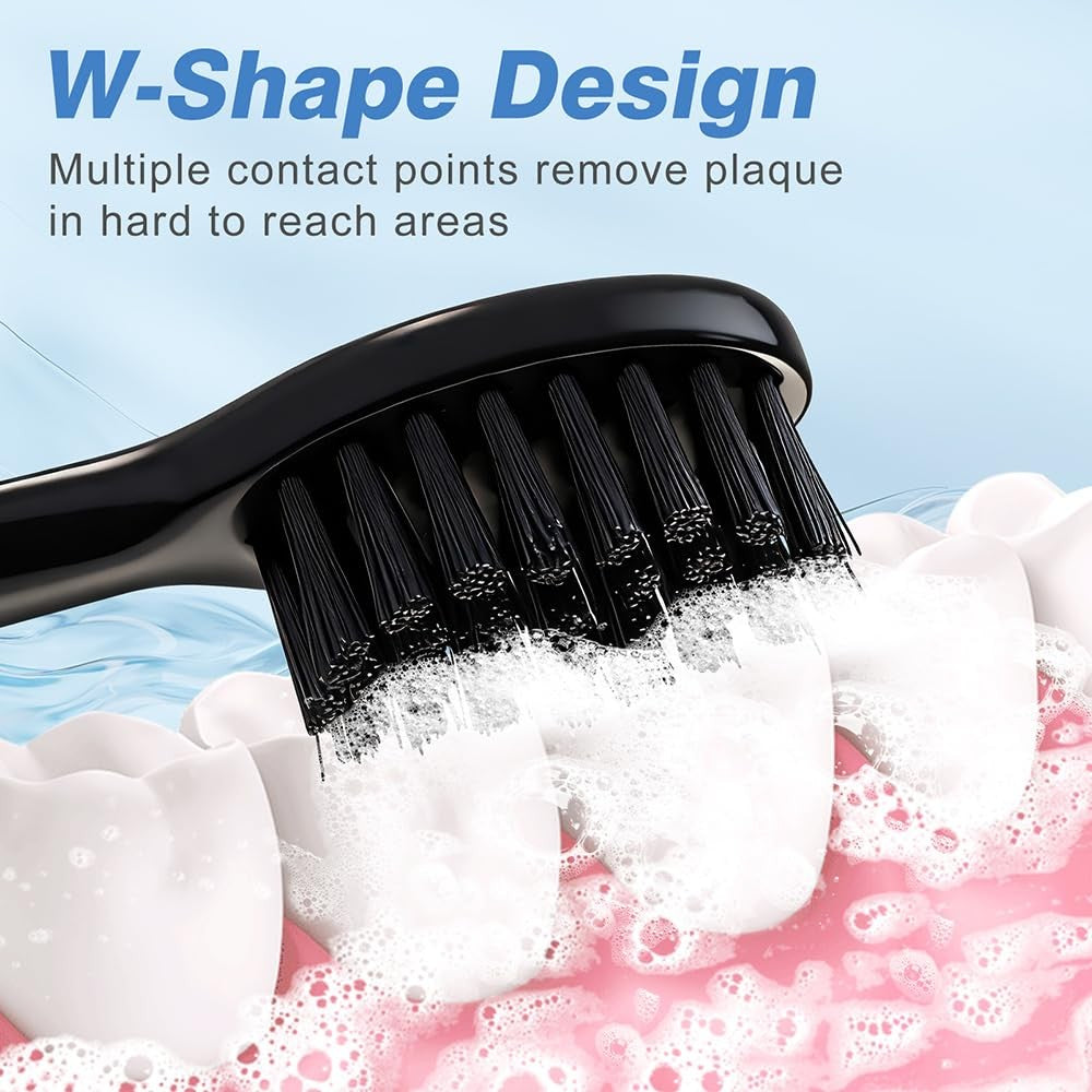 Electric Toothbrush Replacement Heads - Compatible with Moon, 5 Medium Charcoal Bristles