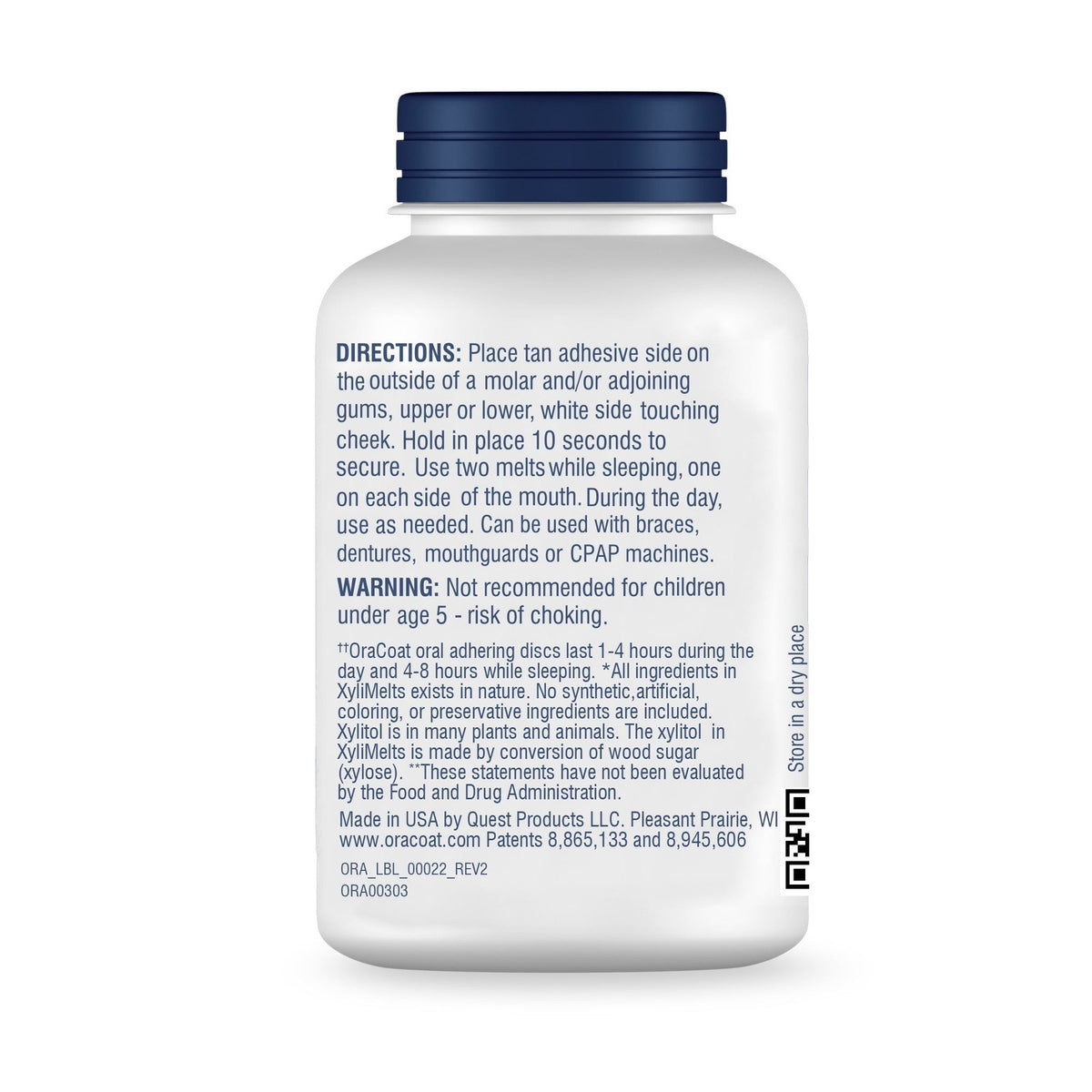 Dry Mouth Relief Discs with Xylitol - Long-Lasting Mint-Free Oral Discs, 80 Count