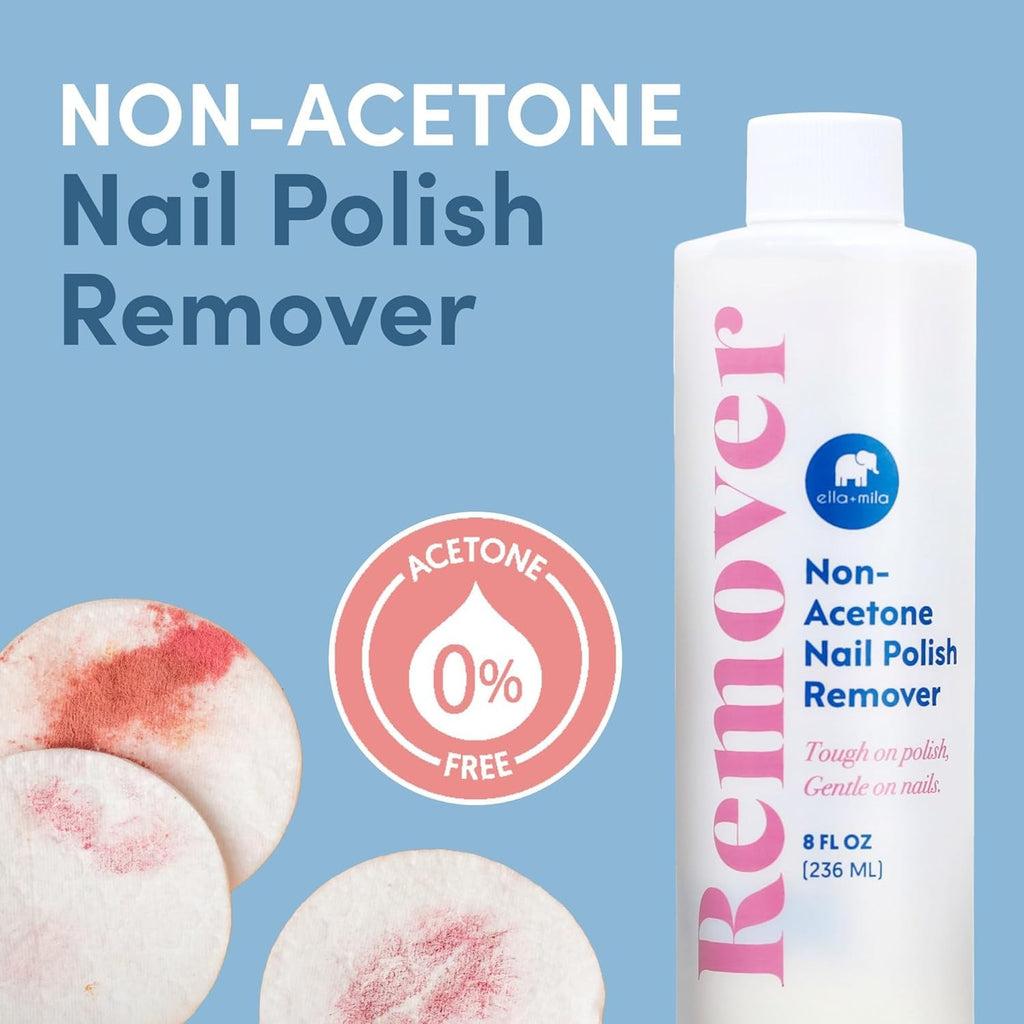 Non-Acetone Nail Polish Remover - Gentle, Nourishing, 8 Fl Oz