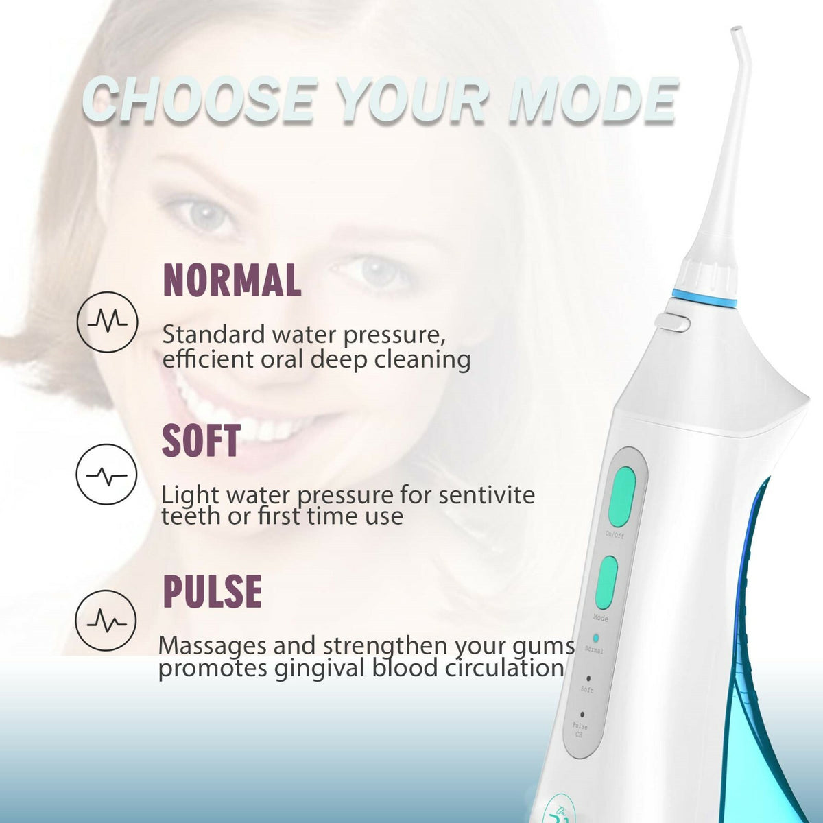 Cordless Water Flosser for Teeth - Portable Oral Irrigator with Large Water Tank