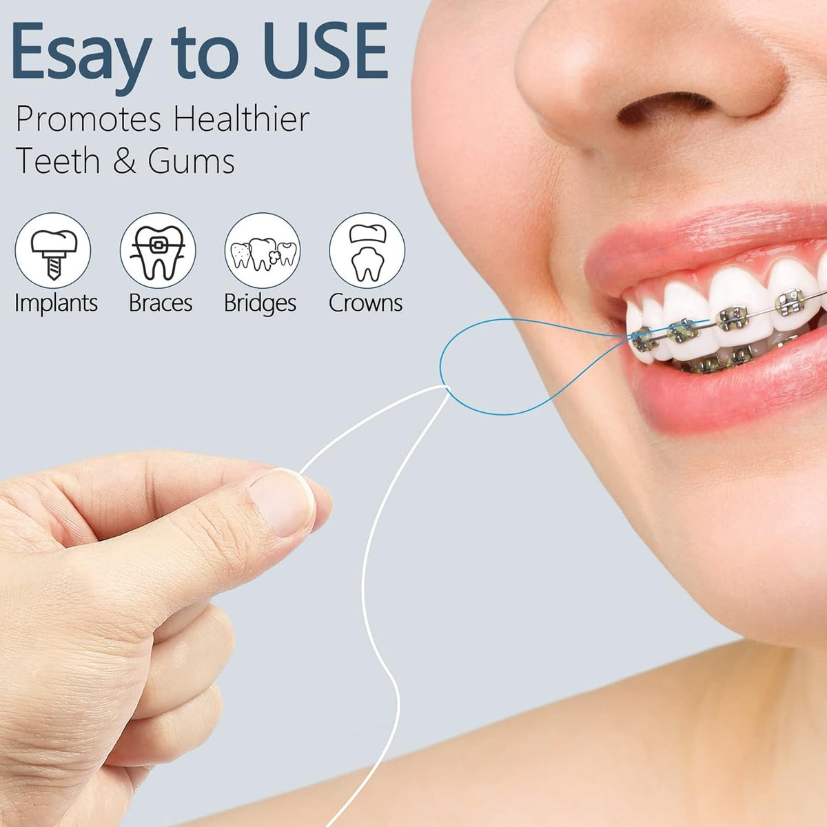 Dental Floss Threaders 200PCS for Braces & Bridges - Oral Care Tool Set