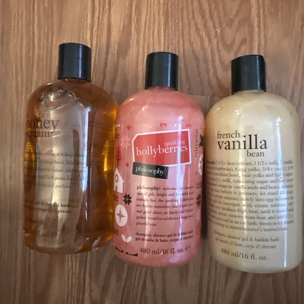 Philosophy 3-in-1 Shower Gel Shampoo & Bubble Bath Set - 16oz Bottles, 3 Scents