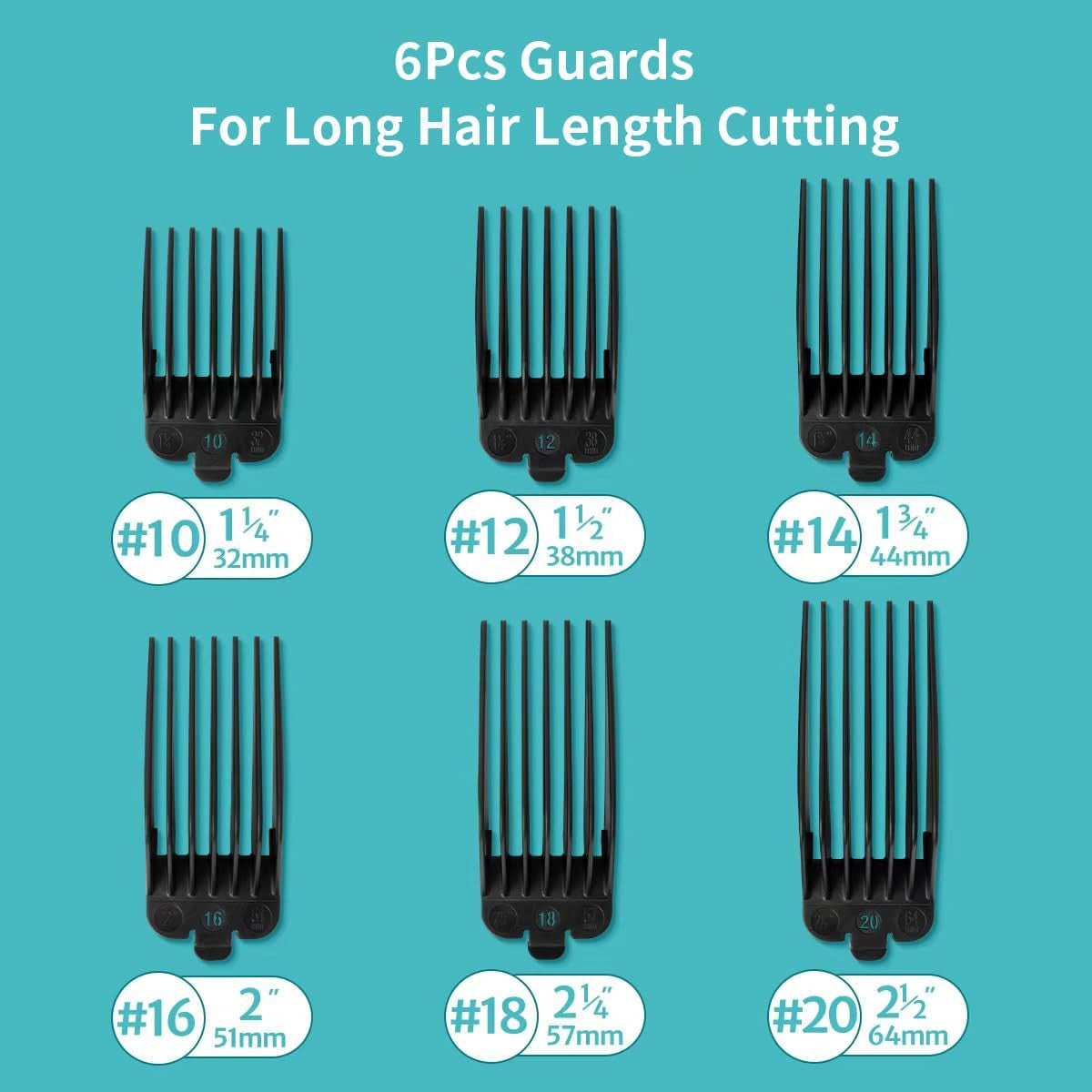 Clipper Guard Set for Wahl & Babyliss Pro Clippers - Sizes 10 12 14 16 18 20