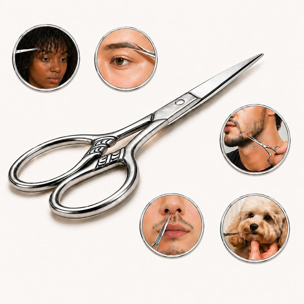 Mini Facial Hair Scissors - Precision Grooming Kit for Men & Women