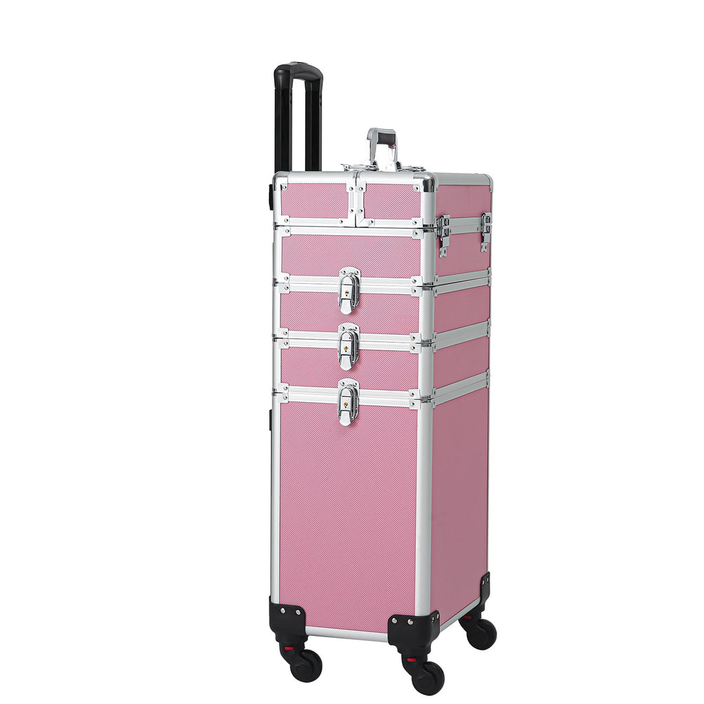 4-in-1 Makeup Case Portable Cosmetic Storage Trolley Box