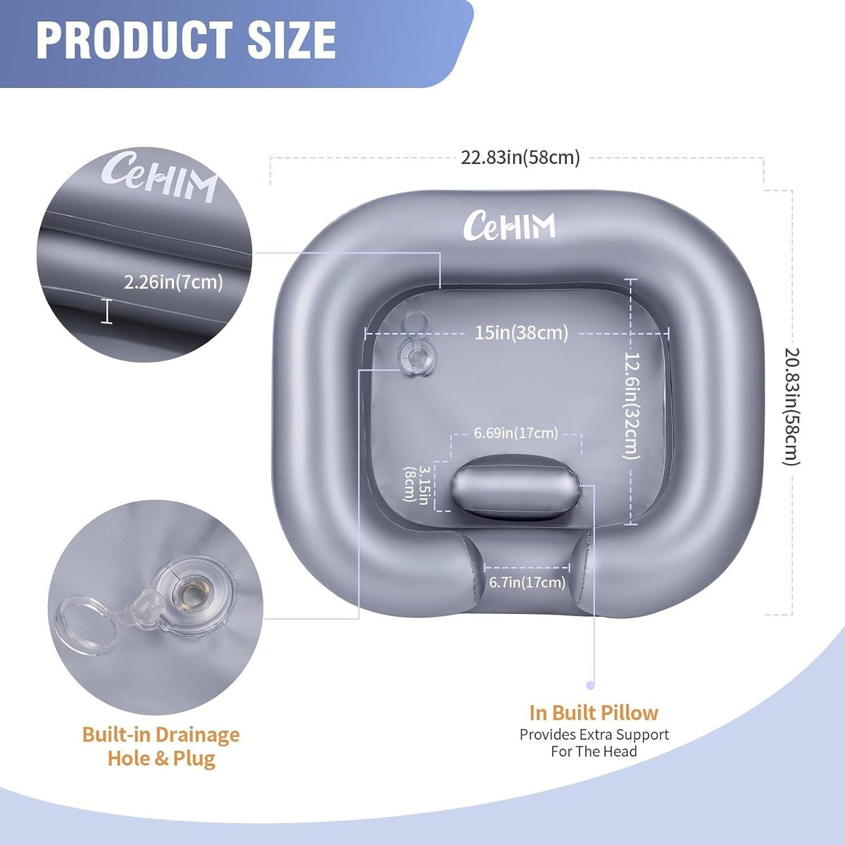 Inflatable Hair Washing Basin for Comfortable Home Hair Care