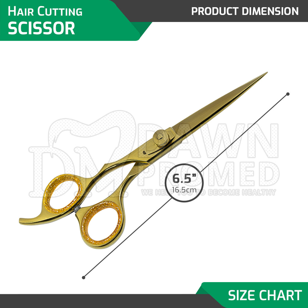 Professional 6.5 Inch Gold Hair Cutting Thinning Scissors Set for Barbers & Stylists