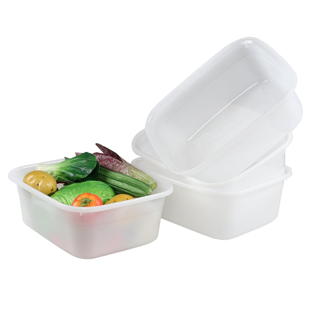16 Quart Plastic Wash Basin Dish Pan - 3 Pack Kitchen Sink Tubs