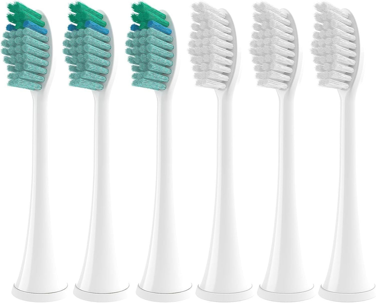 Medium Bristle Toothbrush Heads Refill Pack for TAO Clean - 6 Pack