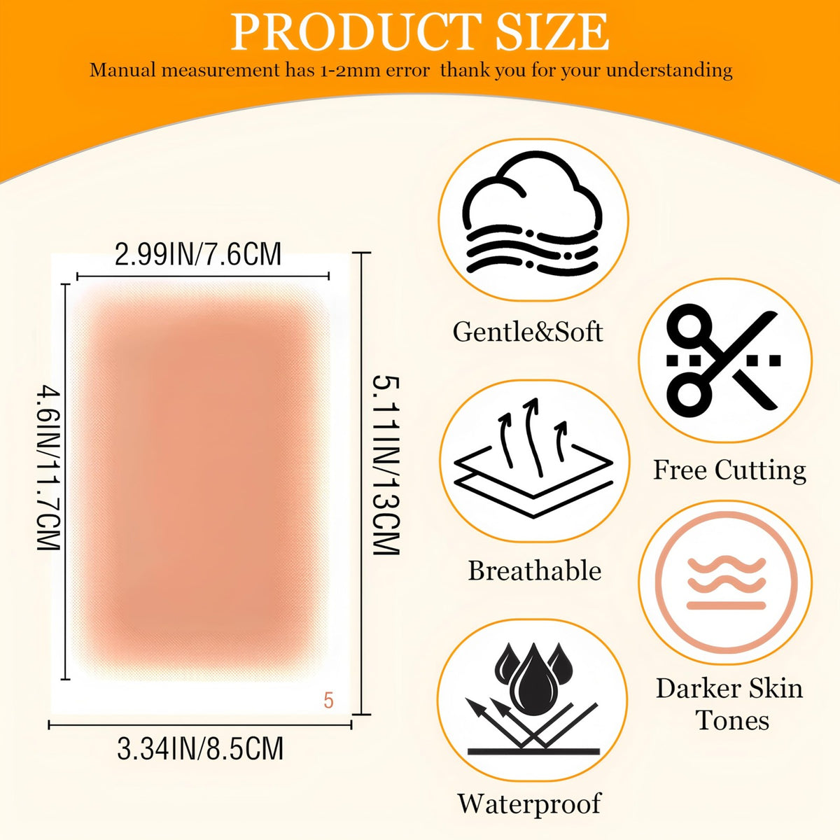 Tattoo Cover Up Patch 12pcs Waterproof Skin Concealer Stickers, Breathable Ultra-Thin Tape