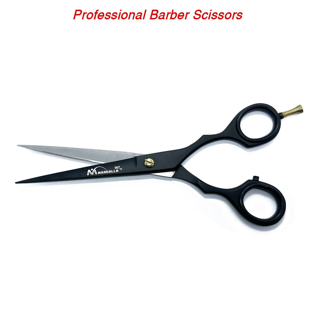 Professional Hair Cutting Scissors 6.5 Inch Flat Shank Black Stainless Steel