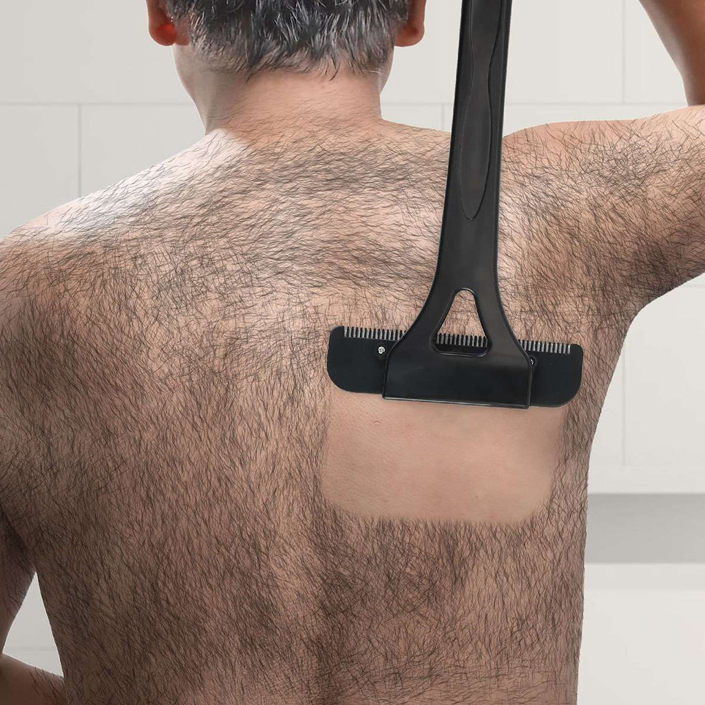 Back Hair Removal Shaver with Long Handle, 3-Blade Body Groomer Set