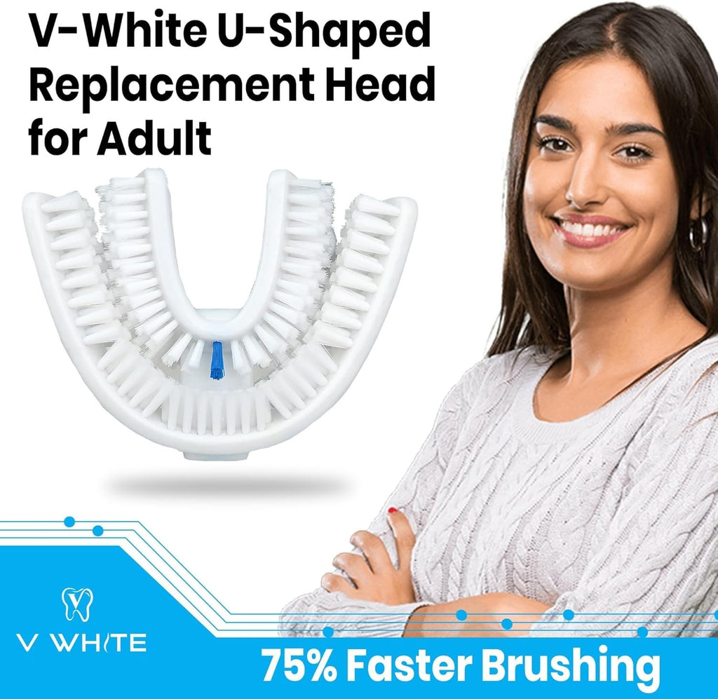 U-Shaped Replacement Head for Ultrasonic Electric Toothbrush - Soft Silicone, Adult