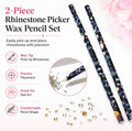 2 Pack Wax Rhinestone Picker Pens for Nail Art & Craft Jewelry Gems