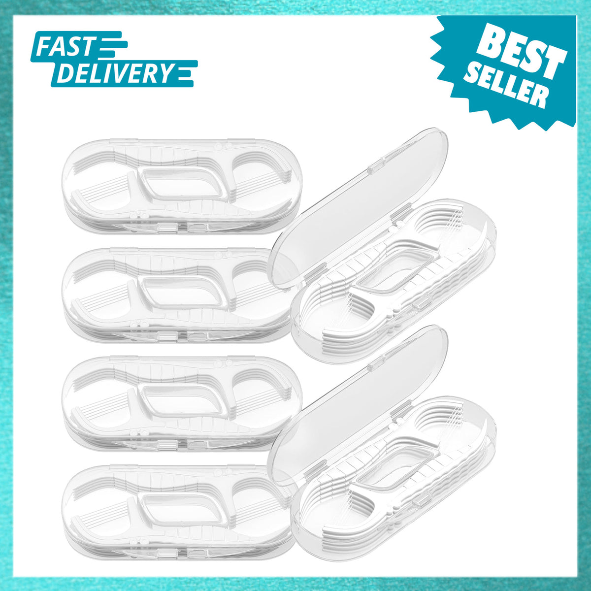 Portable Dental Floss Picks Holder Travel Case 6 Pack for Oral Care