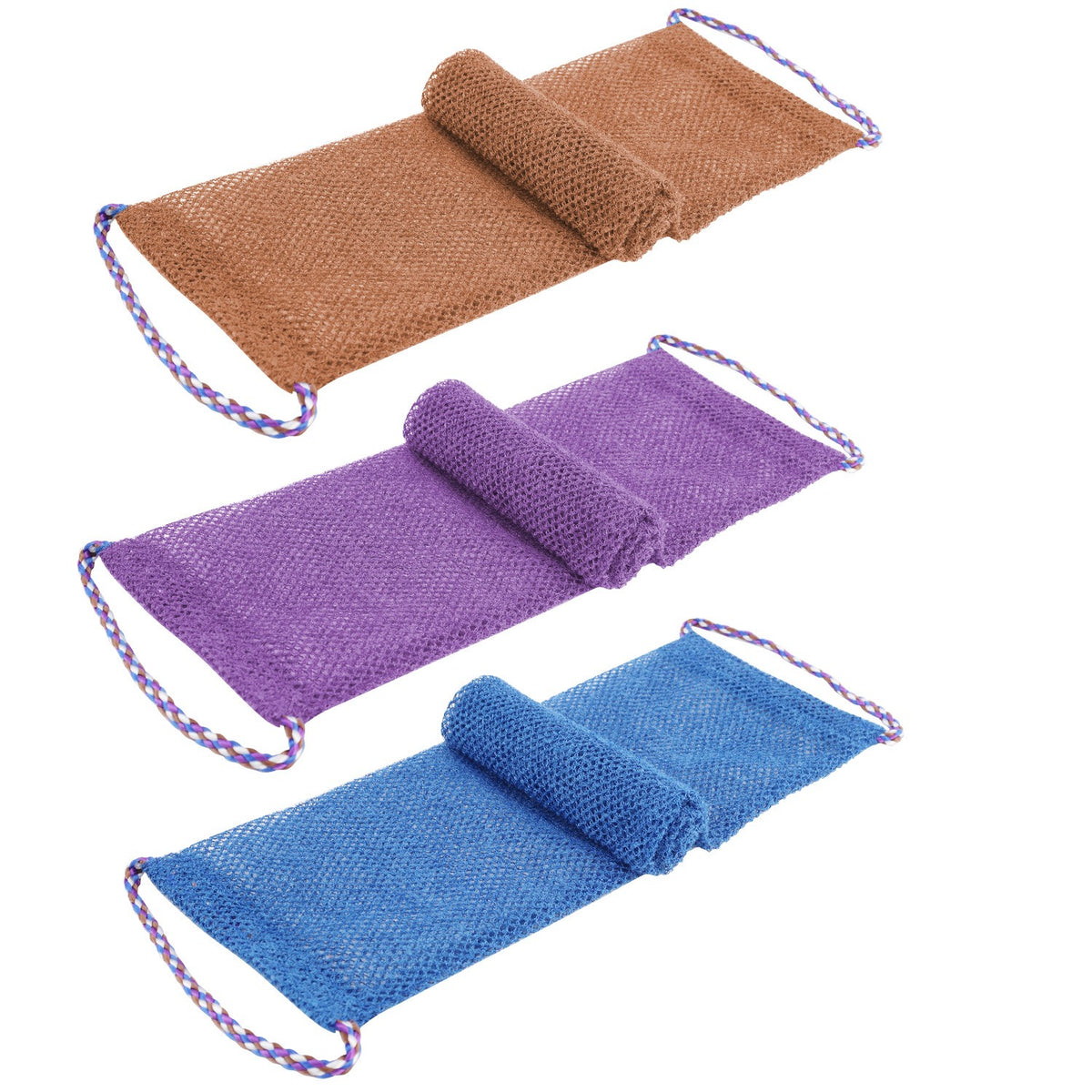 African Exfoliating Shower Net - 3 Pack Back Scrubber Towels for Deep Skin Cleansing