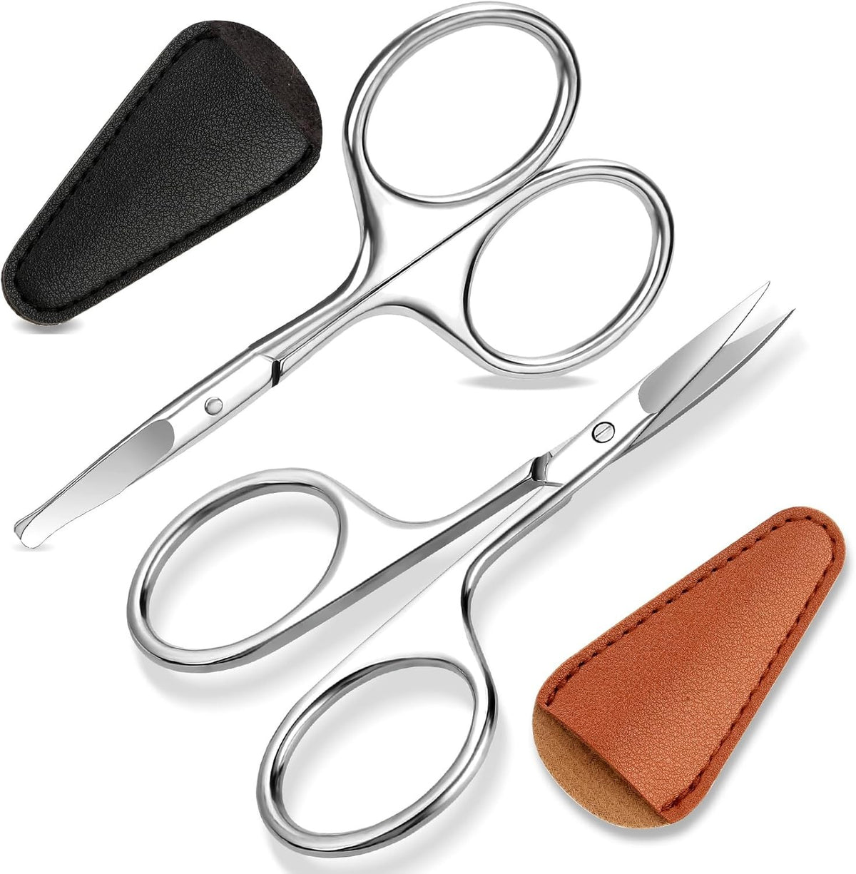 Stainless Steel Eyebrow & Nose Hair Scissors Set - Small Grooming Tools