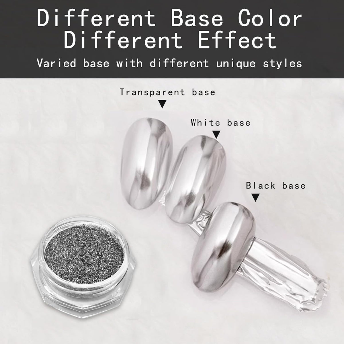 Silver Chrome Nail Powder for Dazzling Nail Art & Holiday Designs
