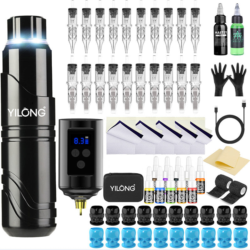 Wireless Tattoo Pen Machine Complete Kit with Power Supply & Needle Cartridges