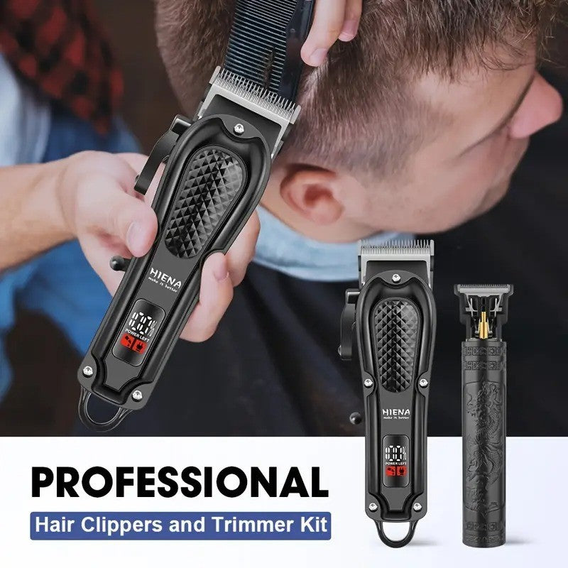 Electric Hair Clippers & Beard Trimmer Set for Men Cordless Grooming