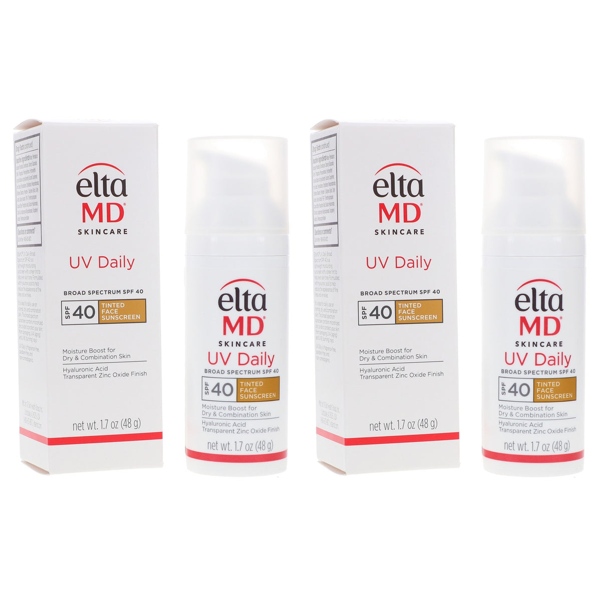 EltaMD UV Daily Broad Spectrum SPF 40 Tinted Face Sunscreen 1.7 oz - 2 Pack
