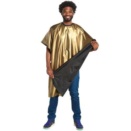 Reversible Gold Tone Hairdressing Cape - Waterproof & Washable