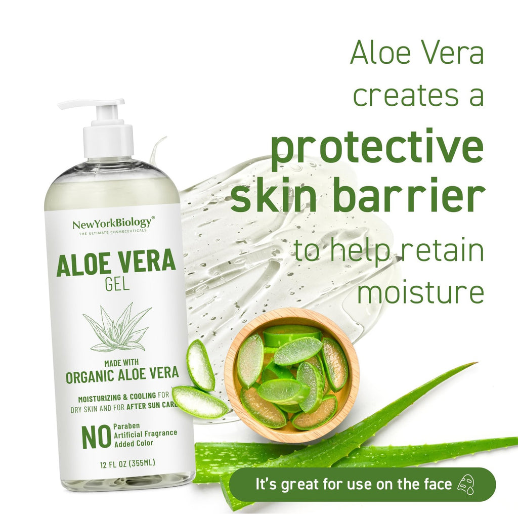 Aloe Vera Gel 12 Fl Oz - Natural Moisturizer & After Sun Skin Care