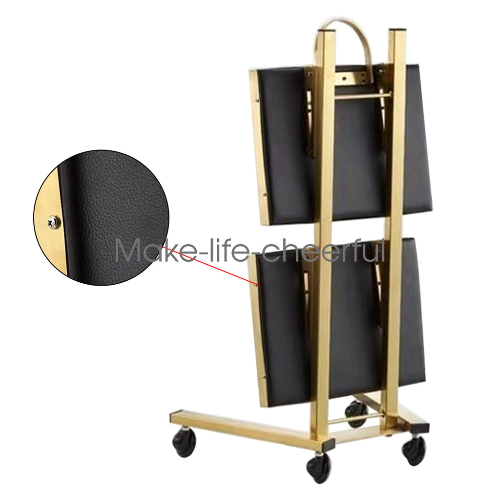 Stainless Steel 2-Tier Salon & Spa Rolling Cart with Double Storage Tray