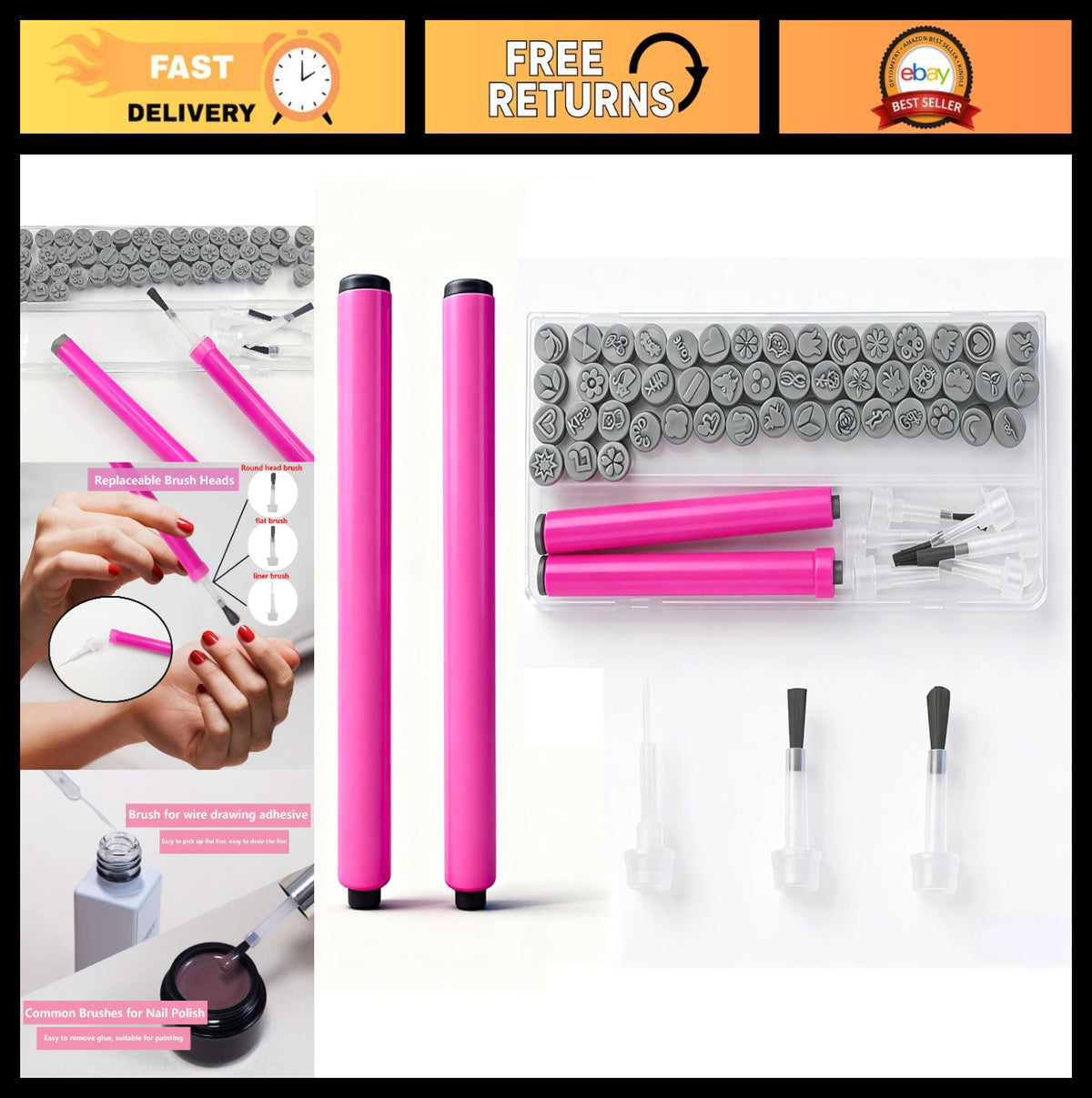 Nail Art Stamping Set with 48 Designs - DIY Floral & Geometric Patterns