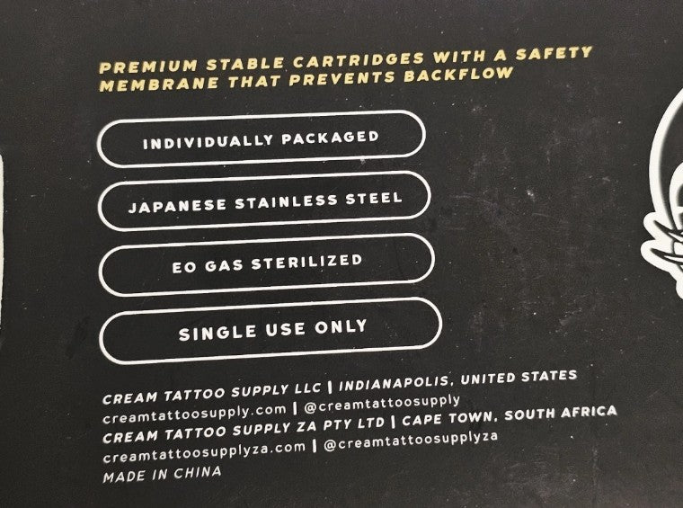 Cream Gold Cartridges 9 Magnum - 20 New Sealed Tattoo Needles