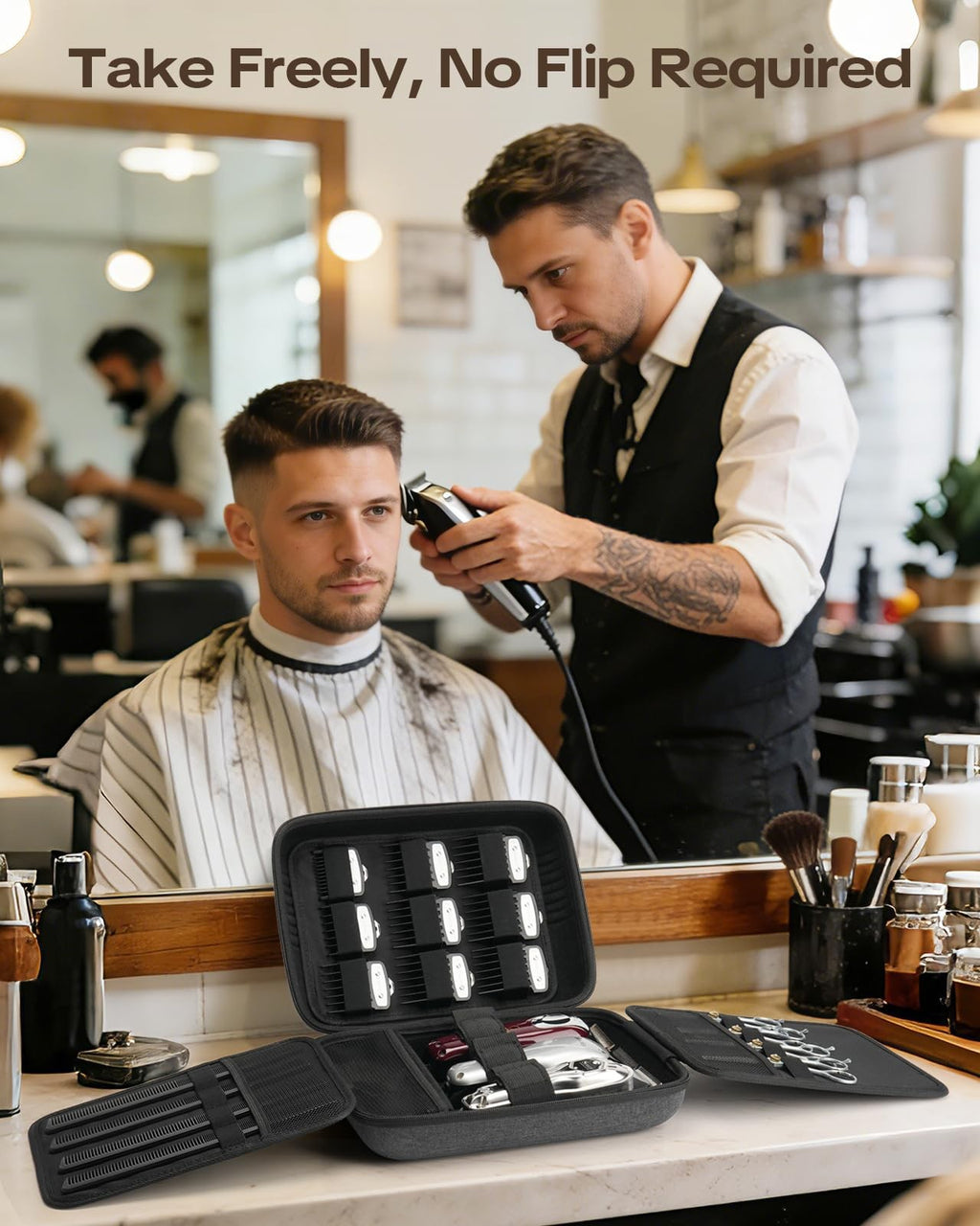 Hard Hair Clipper Case for Barber Salon Travel Storage Black