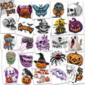 Halloween Temporary Tattoos Set – 100 Large 2x2in Multicolor Sheets