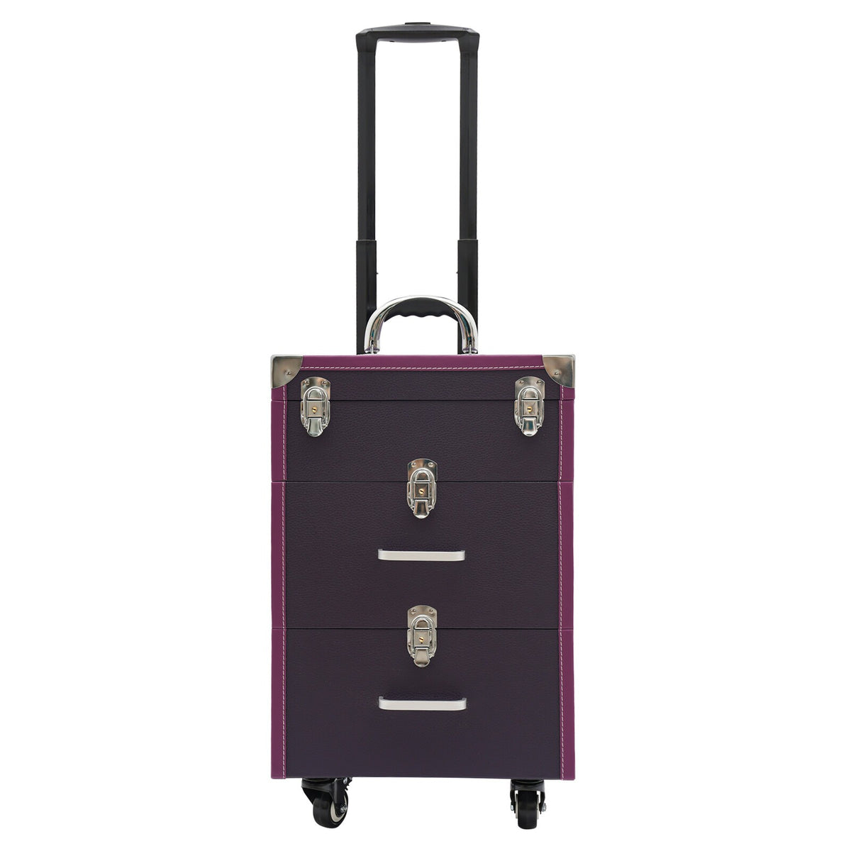 Large Capacity Nail Polish & Makeup Trolley Train Case with Wheels