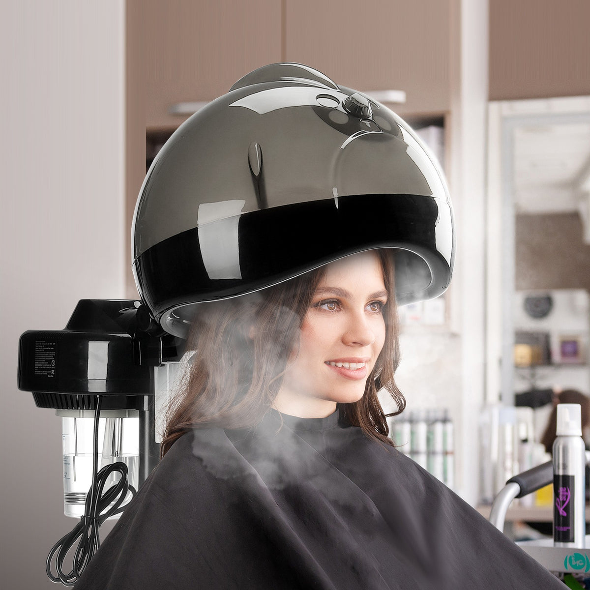 Professional Hair Steamer with Ionic & Multiple Mist Modes - 11.81 Inch Hood, Adjustable Height