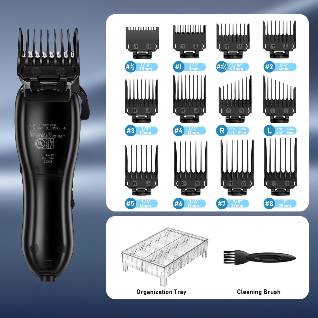 14-Piece Hair Clipper Guard Set with Organizer for Wahl & Universal Trimmers