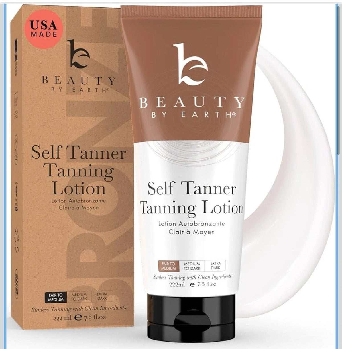 Organic Self Tanner Lotion Kit for Face & Body - Streak-Free Glow