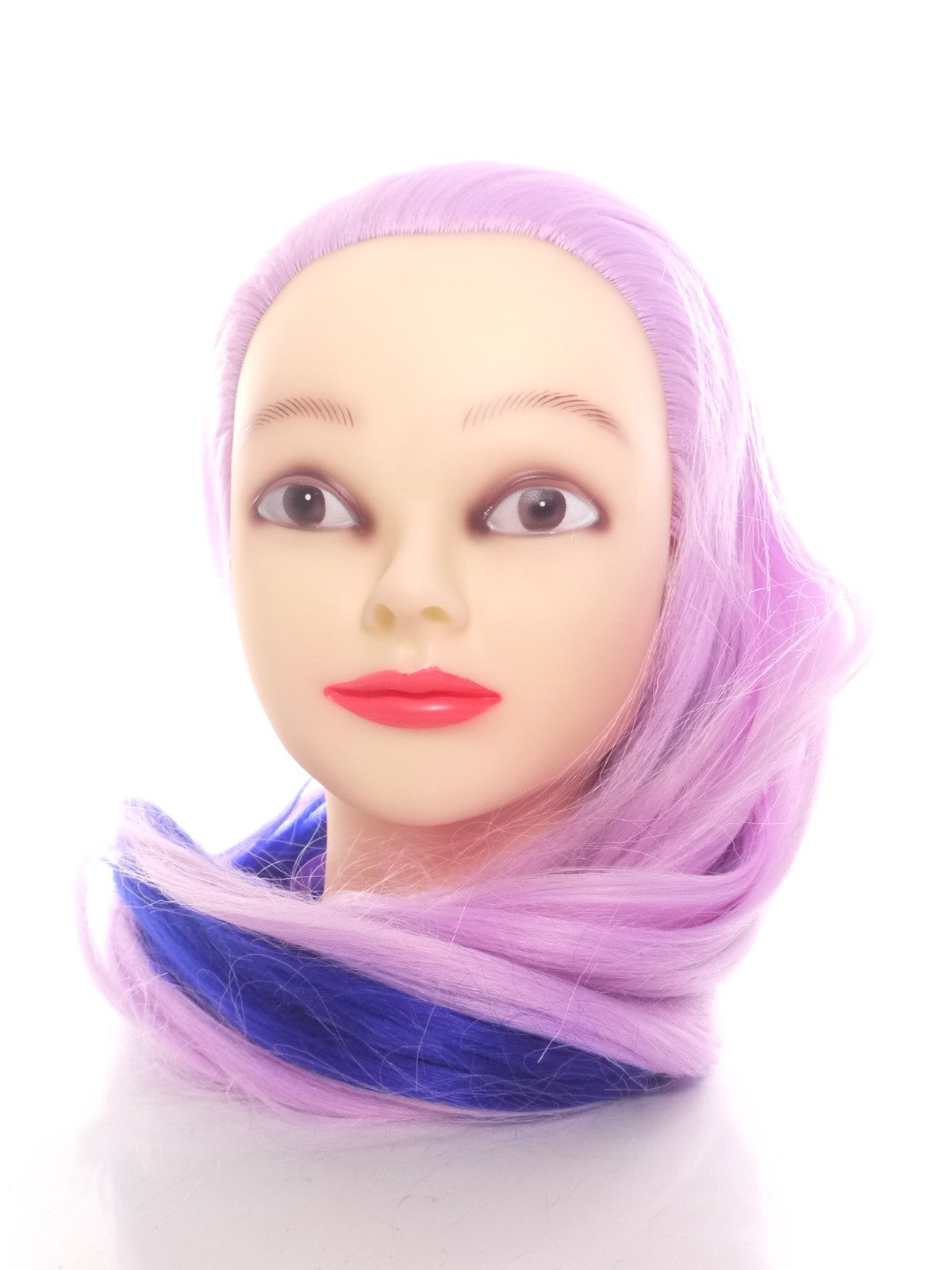 Mannequin Head Makeup Training Practice Wig Hat Display with Multicolor Hair - 10 Inches