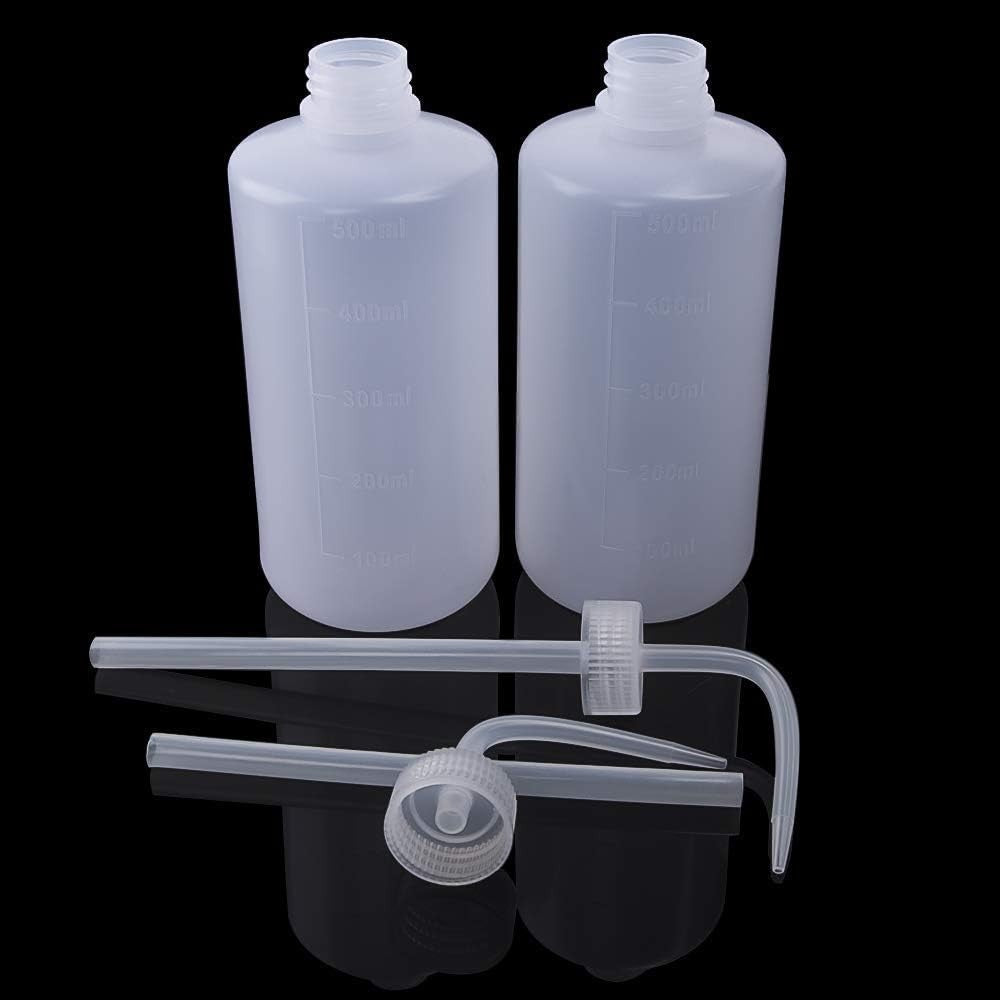Clear 2x250ml Liquid Squeeze Bottles with Scale for Plants & Lab Use