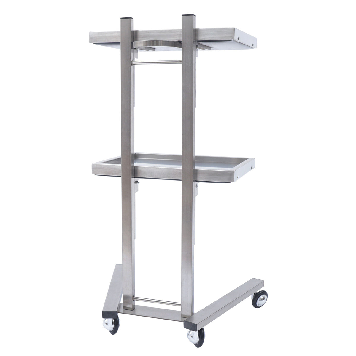 Stainless Steel 2-Tier Trolley Cart for Salons & Medical Use