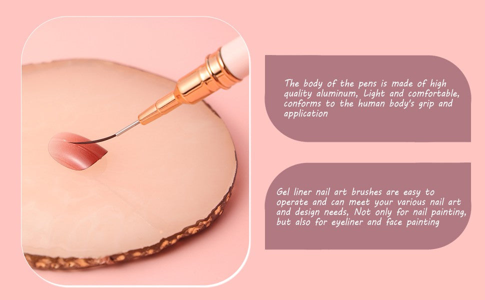 5-Pack Nail Art Liner Brushes Set for Fine Detail Painting