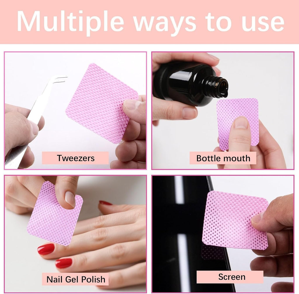 1500Pcs Pink No-Lint Nail Wipes for Gel and Nail Polish Removal