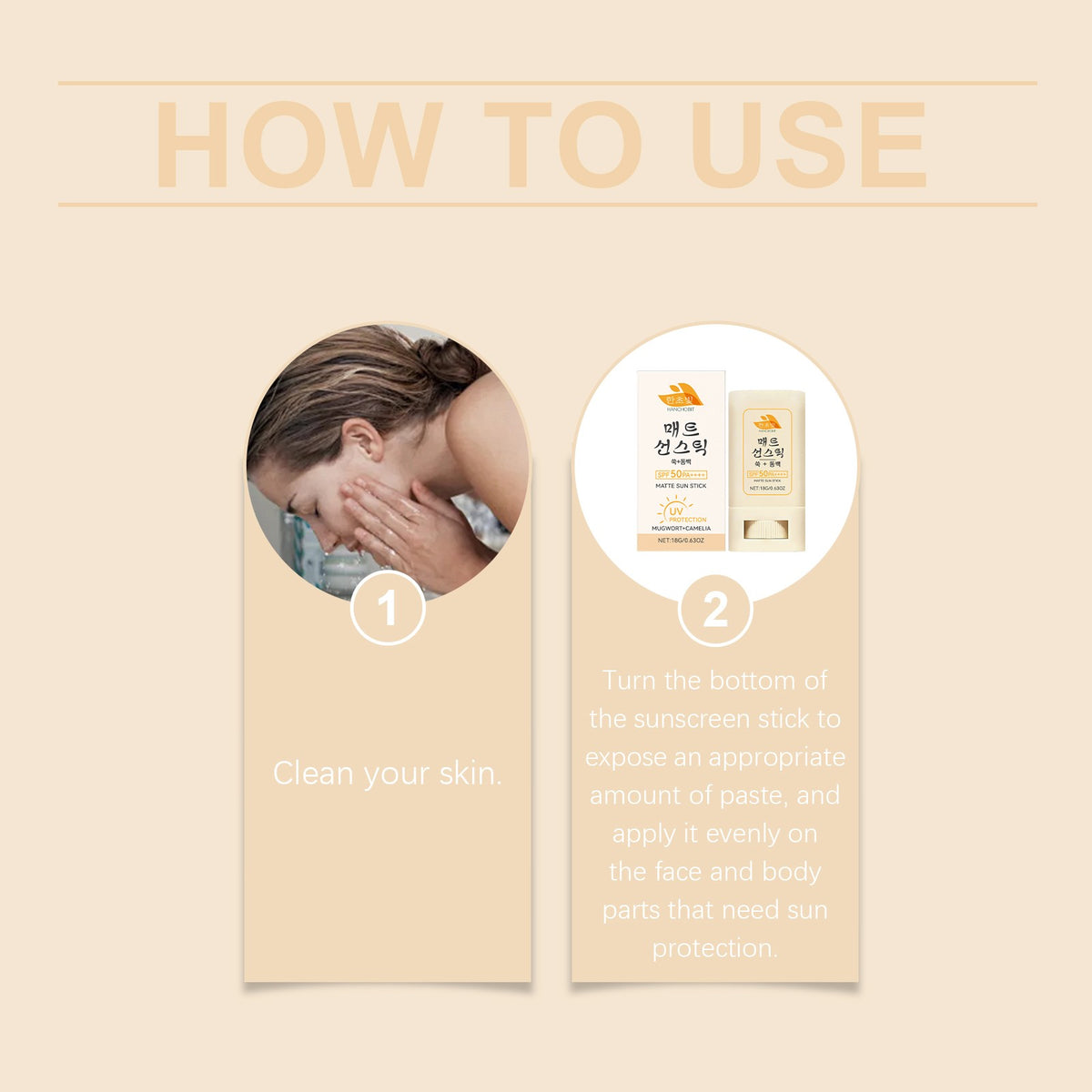 Matte Sunscreen Stick SPF 50 Face & Body Non-Greasy Sun Protection
