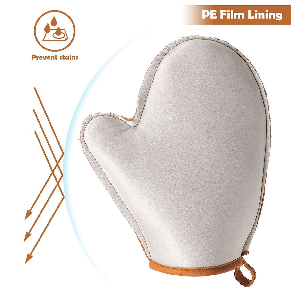 Self Tanning Lotion Applicator Mitt & Back Rubbing Strap Set for Even Sunless Tan