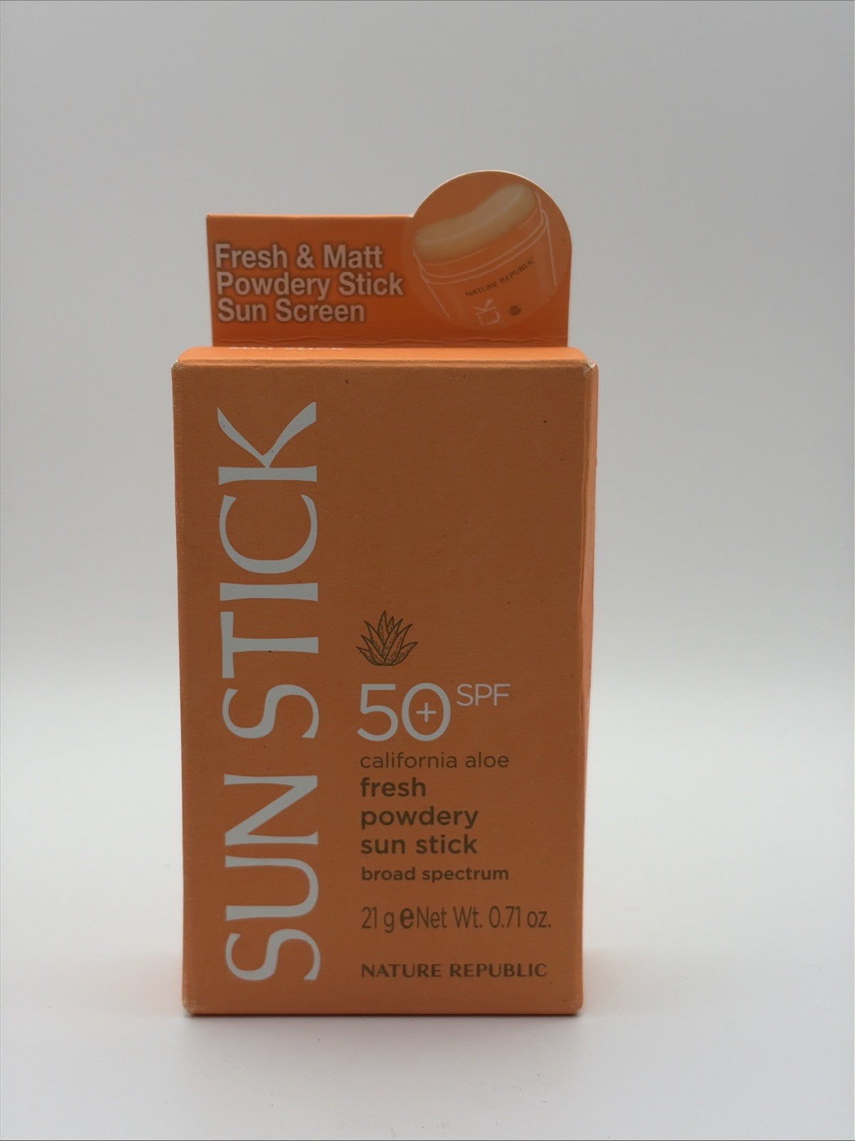 Nature Republic Aloe Sun Stick SPF 50+ Sunscreen - Powdery, 0.71 oz