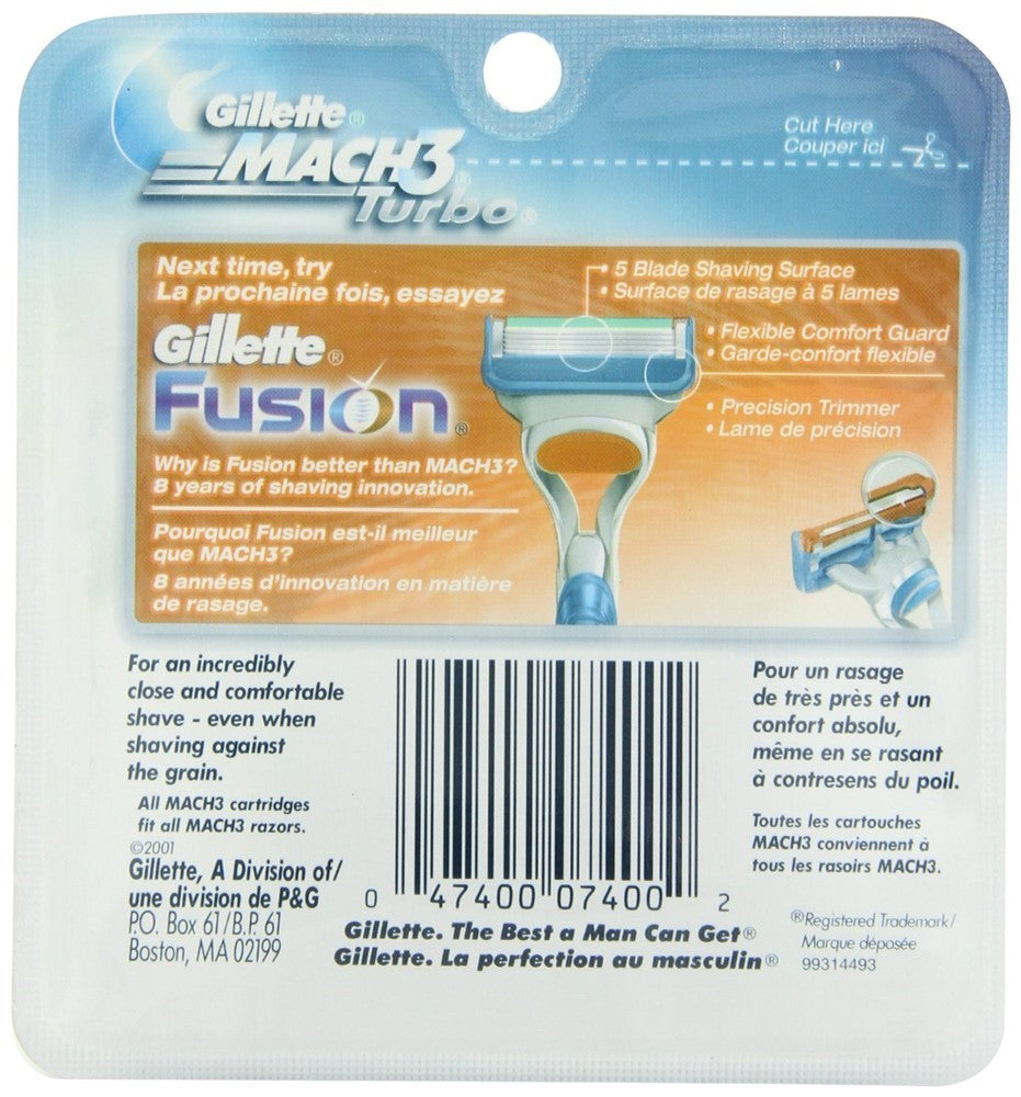 Gillette Mach3 Turbo Razor Blade Refills 20 Count | Compatible with Mach3 & Sensitive Models