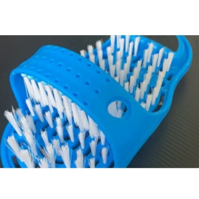 Foot Shower Scrubber with Pumice Stone and Non-slip Base - Exfoliating Bath Brush